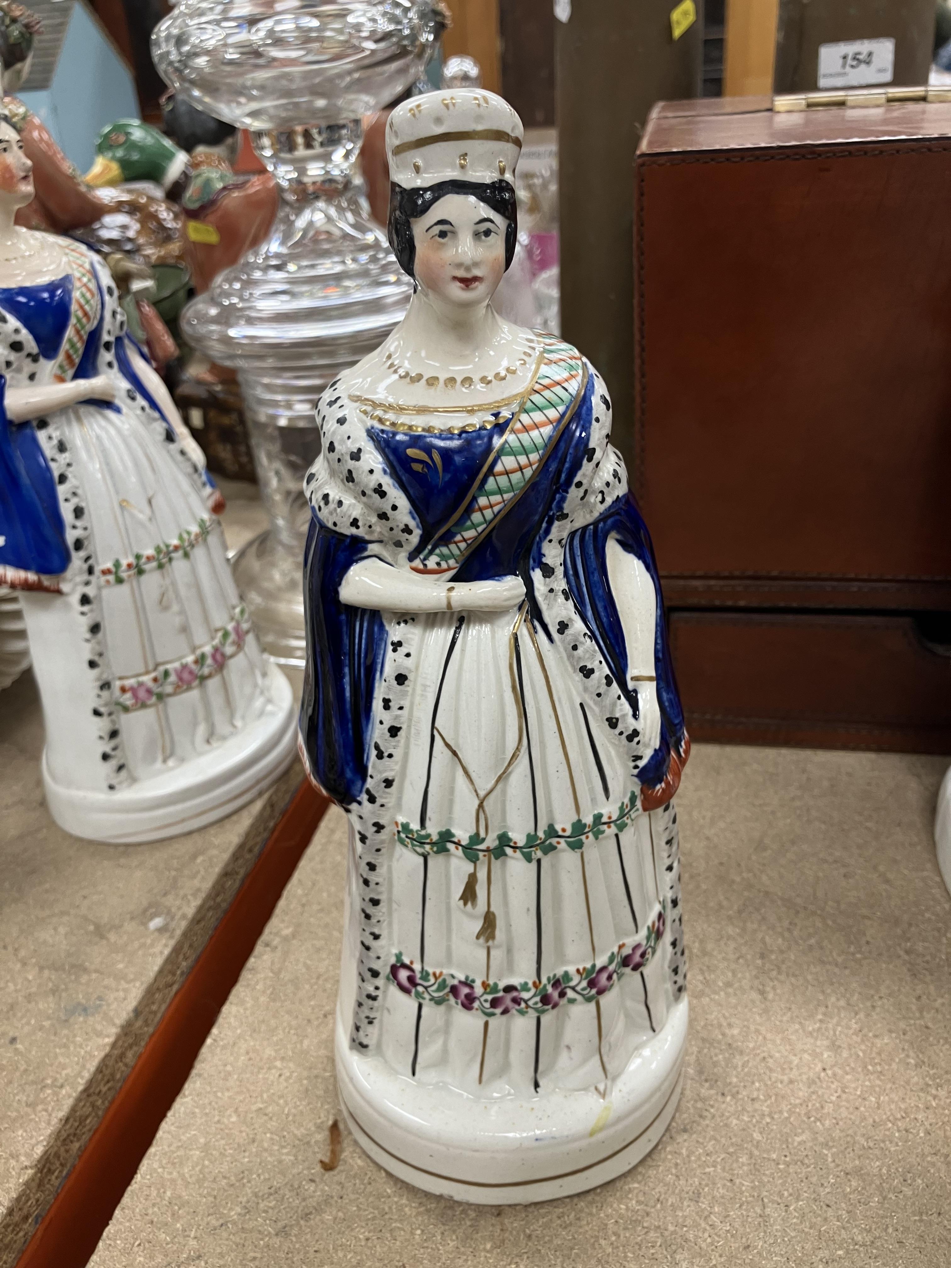 A collection of ten 19th Century Staffordshire figures including Victoria and Albert standing 27. - Image 70 of 133