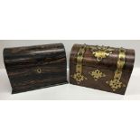 A Victorian coromandel dome topped stationery box,