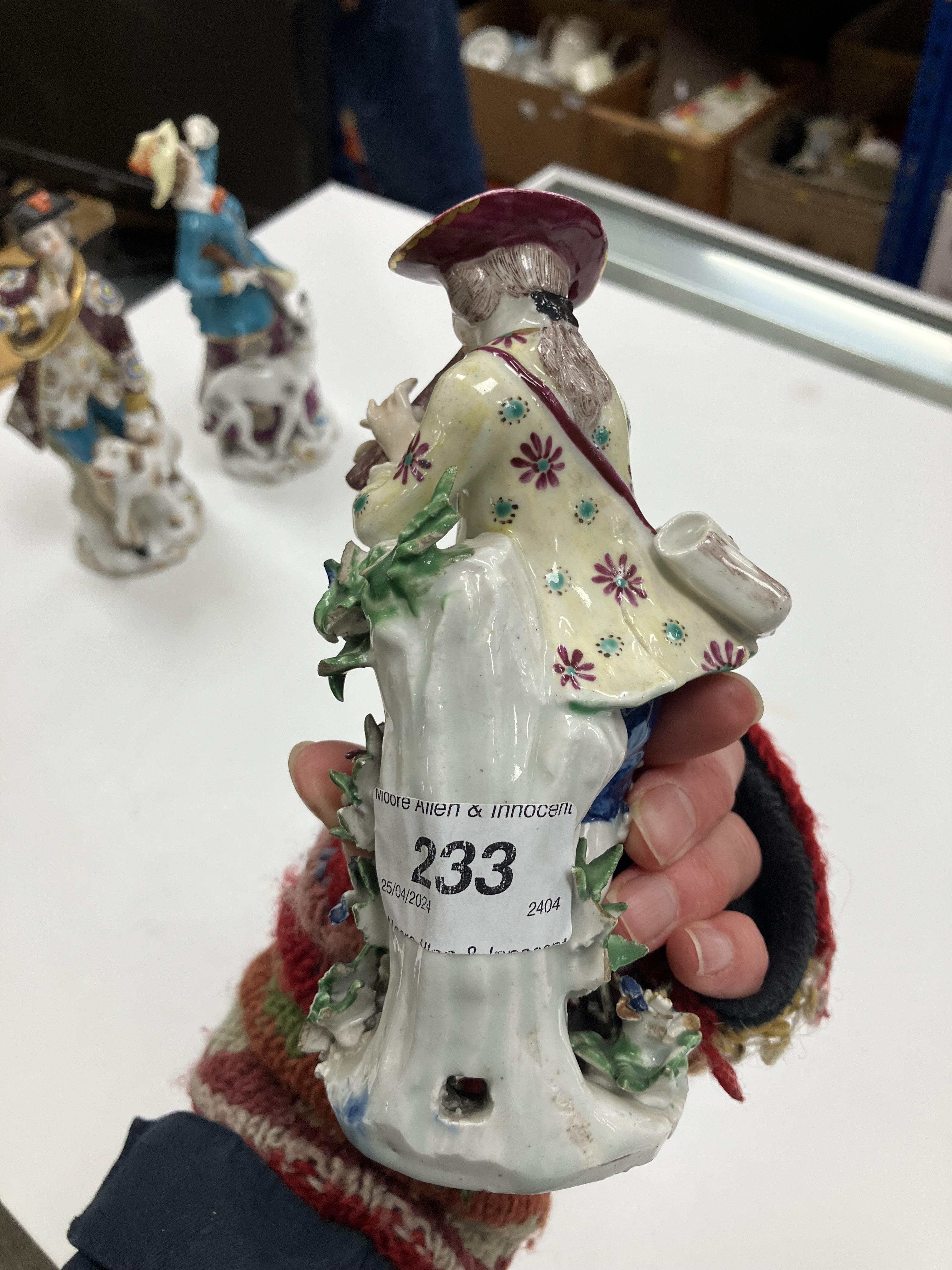 A pair of 18th Century Bow porcelain figures, one of "Shepherd with lamb and flute", - Image 31 of 74