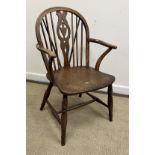 A 19th Century Thames Valley beech, ash and elm Windsor type elbow chair,
