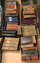 Six boxes of various leather and cardbound books to include "London Society",