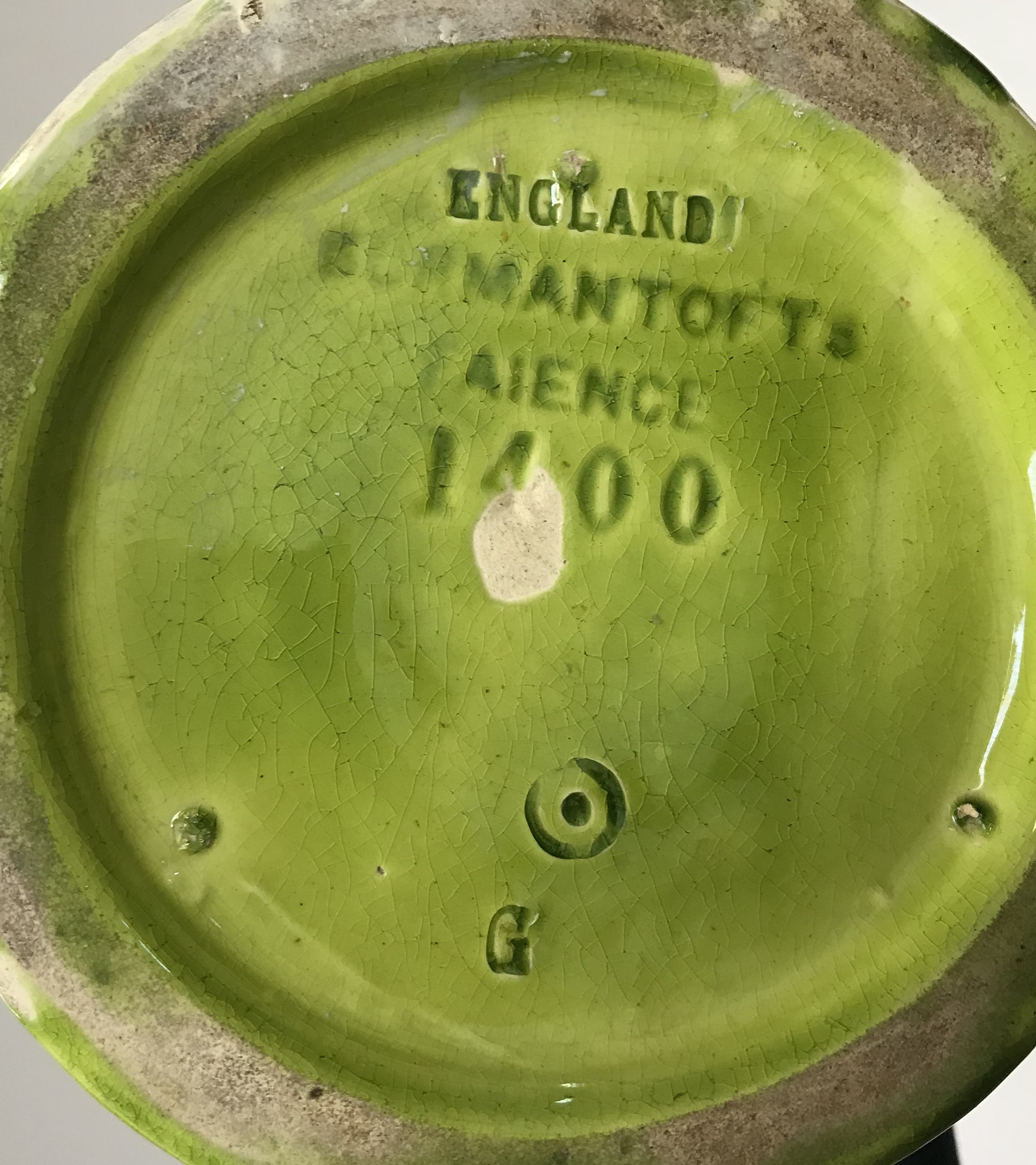 A Burmantofts faience green glazed incised baluster shaped vase on circular foot, stamped and No'd, - Image 6 of 20