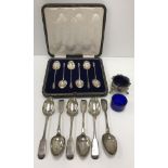 A set of six Victorian silver teaspoons (by Henry Holland,