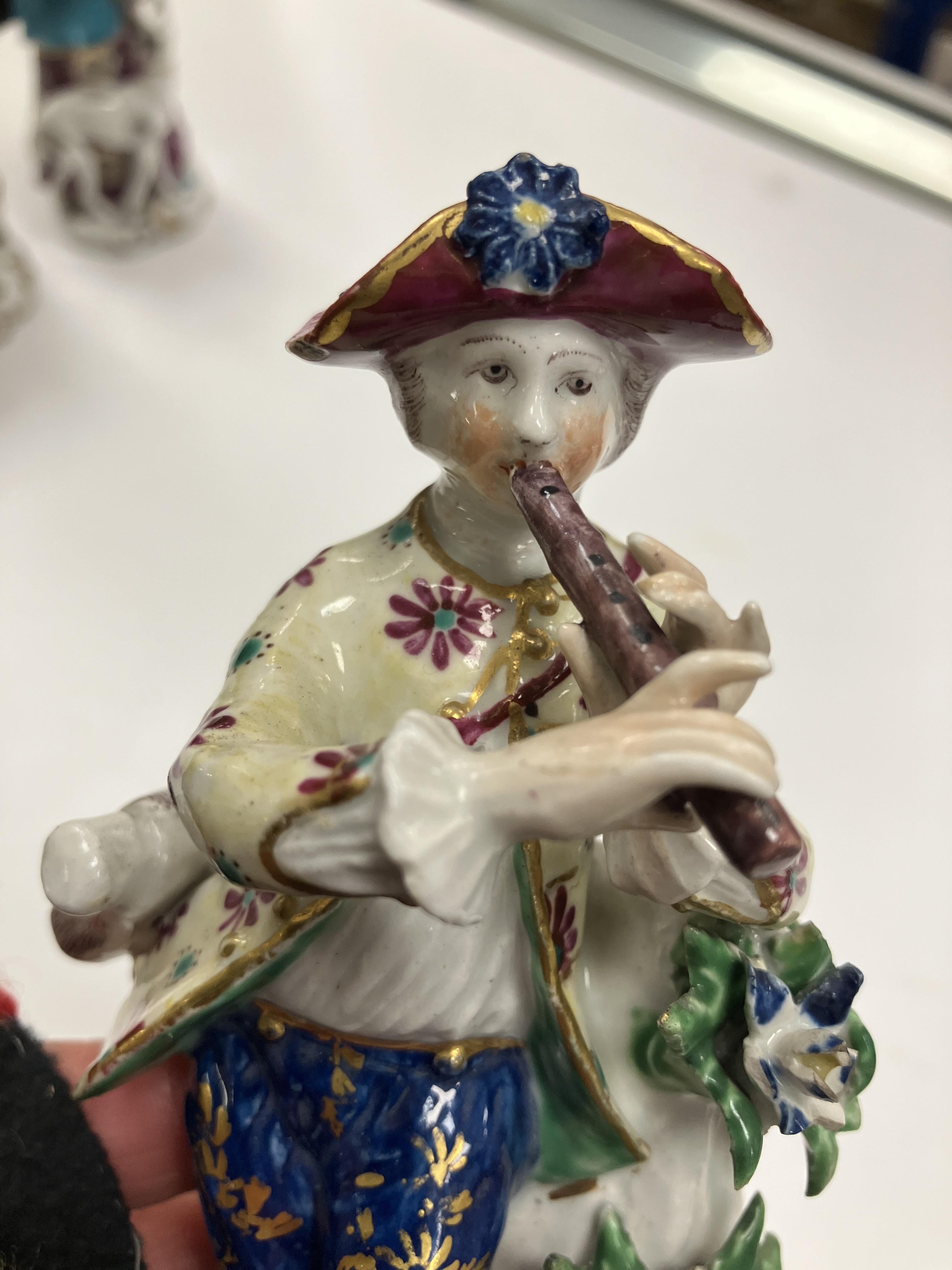 A pair of 18th Century Bow porcelain figures, one of "Shepherd with lamb and flute", - Image 38 of 74