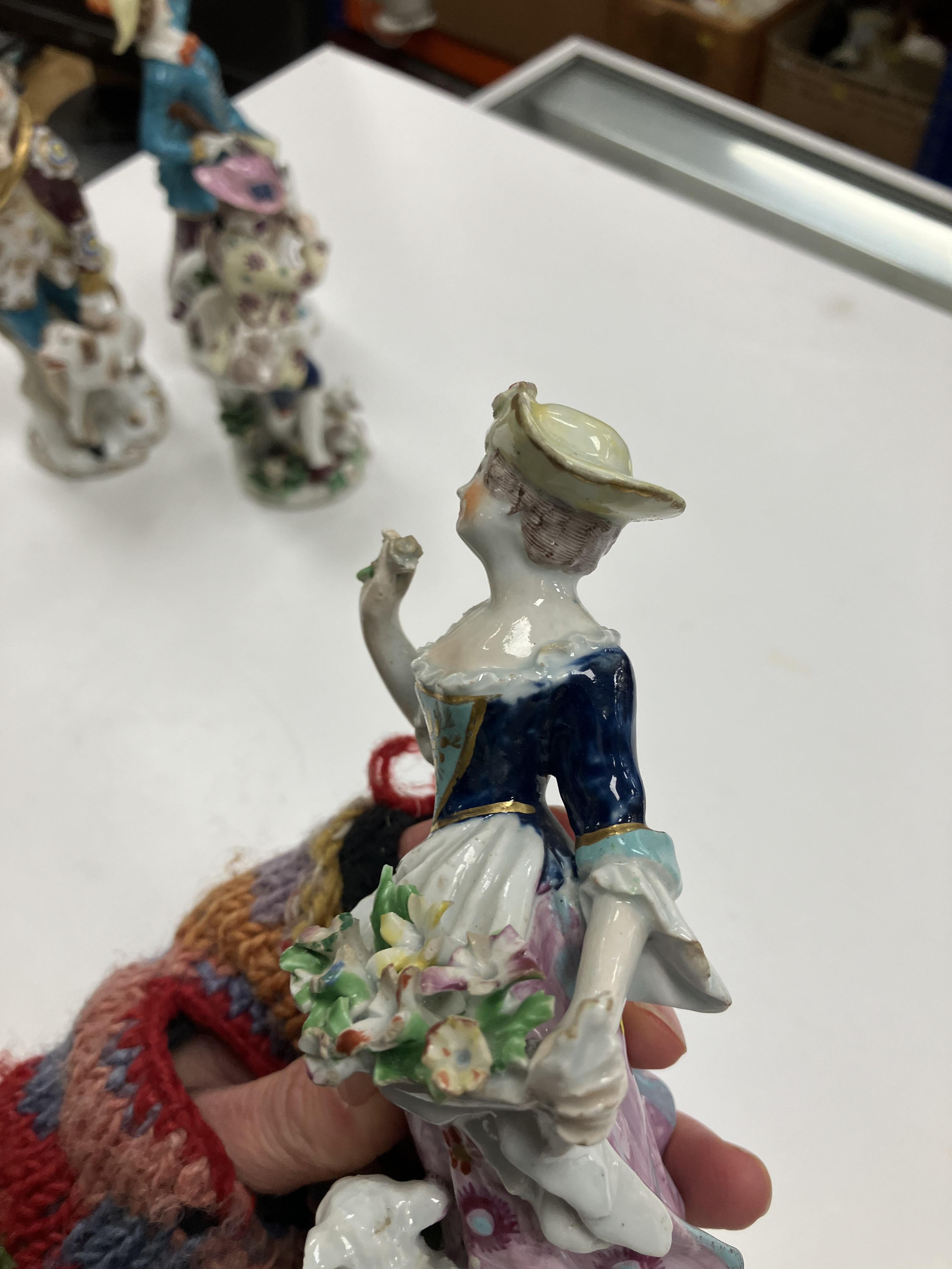 A pair of 18th Century Bow porcelain figures, one of "Shepherd with lamb and flute", - Image 14 of 74