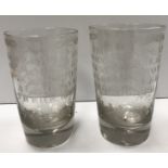 A 19th Century etched glass beaker inscribed "Reuben,