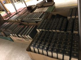 Three boxes of "Encyclopedia Britannica" together with four boxes of "Halsbury's Statutes",