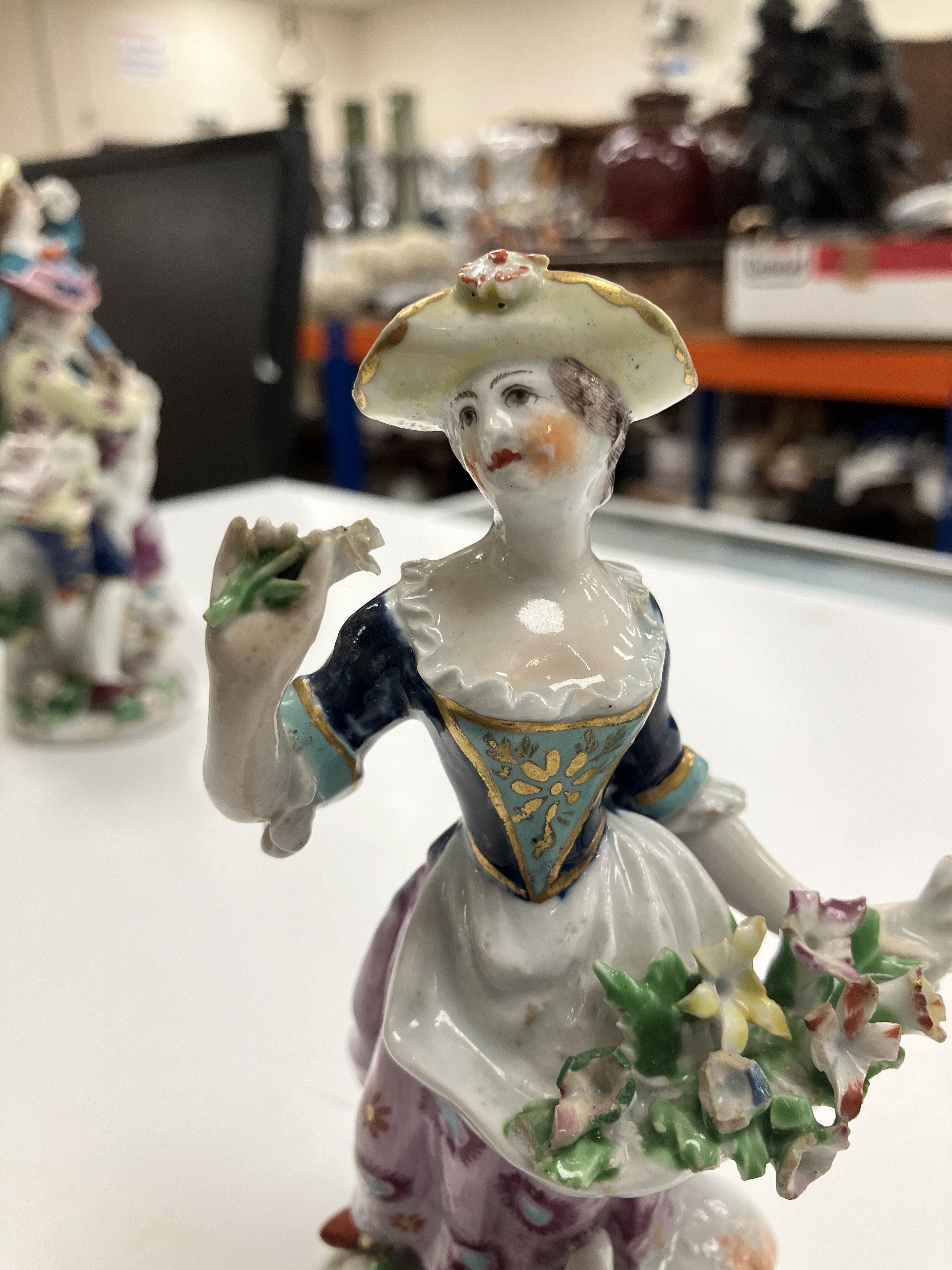 A pair of 18th Century Bow porcelain figures, one of "Shepherd with lamb and flute", - Image 21 of 74
