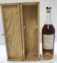 One bottle Armagnac Baron de Lustrac 1953 OWC CONDITION REPORTS Wax seal with damage