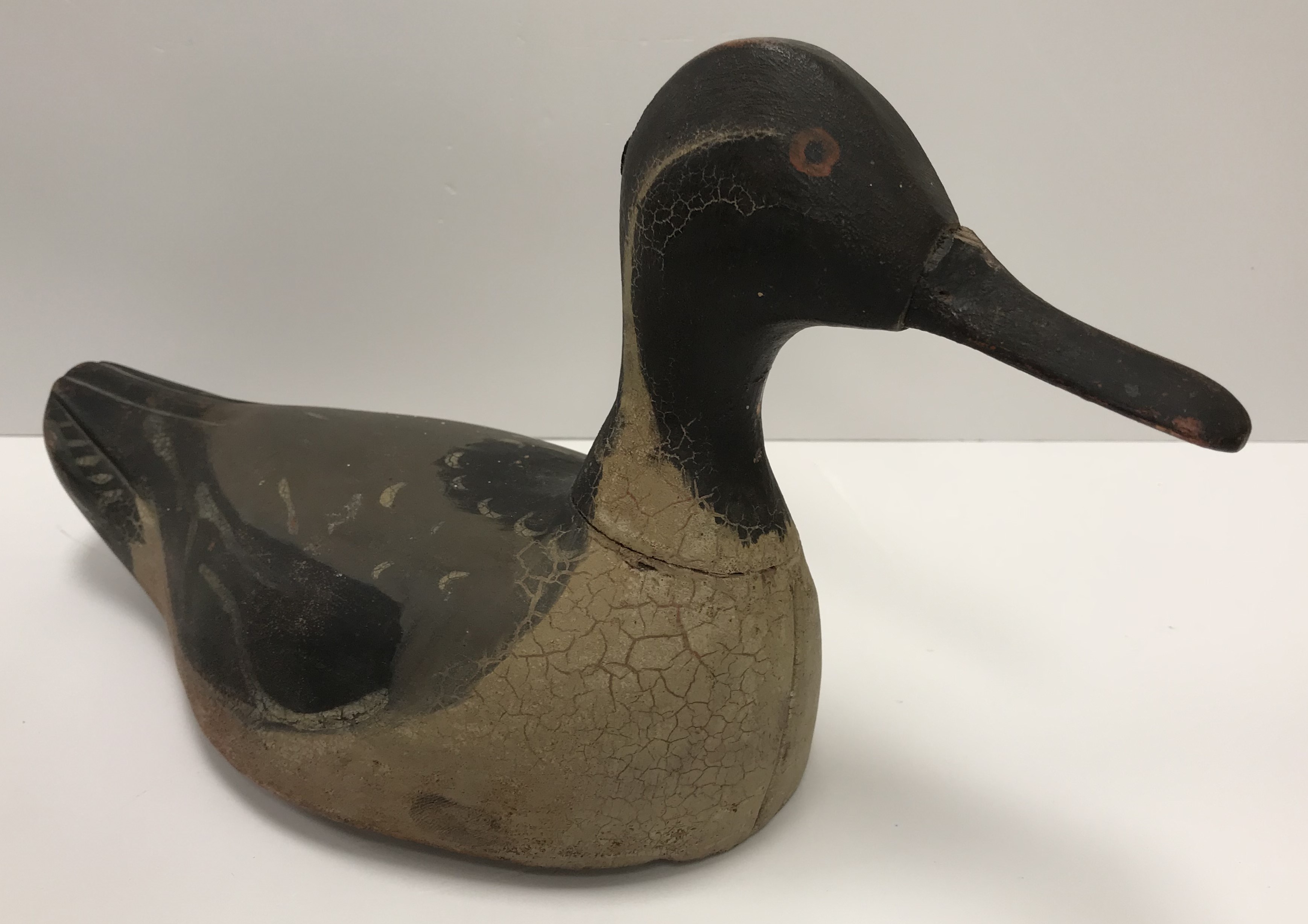 Two vintage painted treenware decoy ducks, one as a mallard drake, - Image 3 of 4