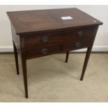 A 19th Century Continental mahogany and inlaid dressing table,