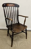 A 19th Century Thames Valley stick back elbow chair,