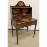 A late 19th Century mahogany and satinwood inilaid bonheur du jour by Edwards & Roberts of London,