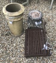 A beige chimney pot 63 cm high,