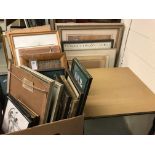 Two boxes plus various loose decorative pictures and prints
