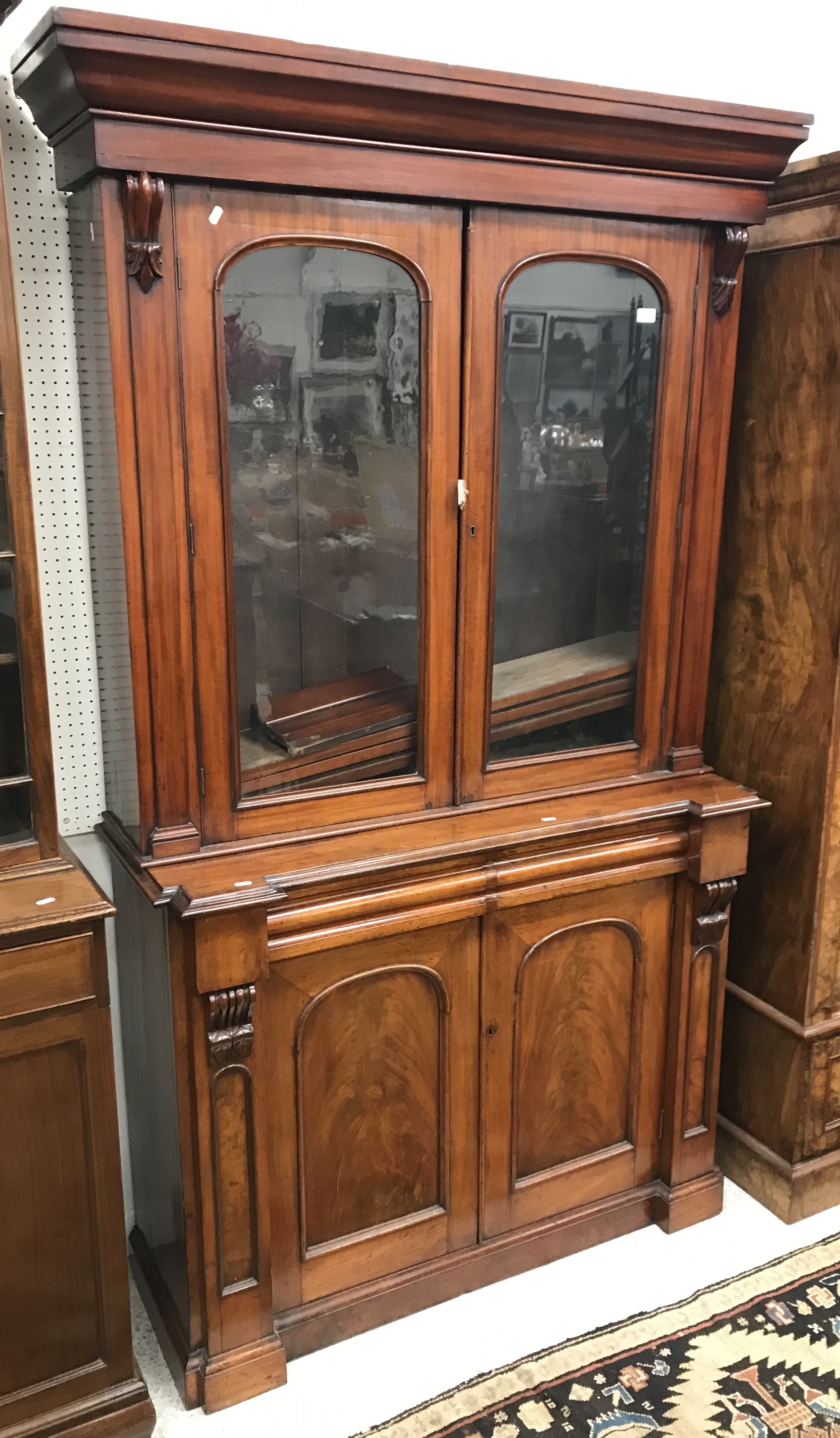 A Victorian mahogany bookcase cabinet,