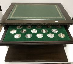 A cased set of "Art Treasures of The Vatican" silver medallions by John Pinches,