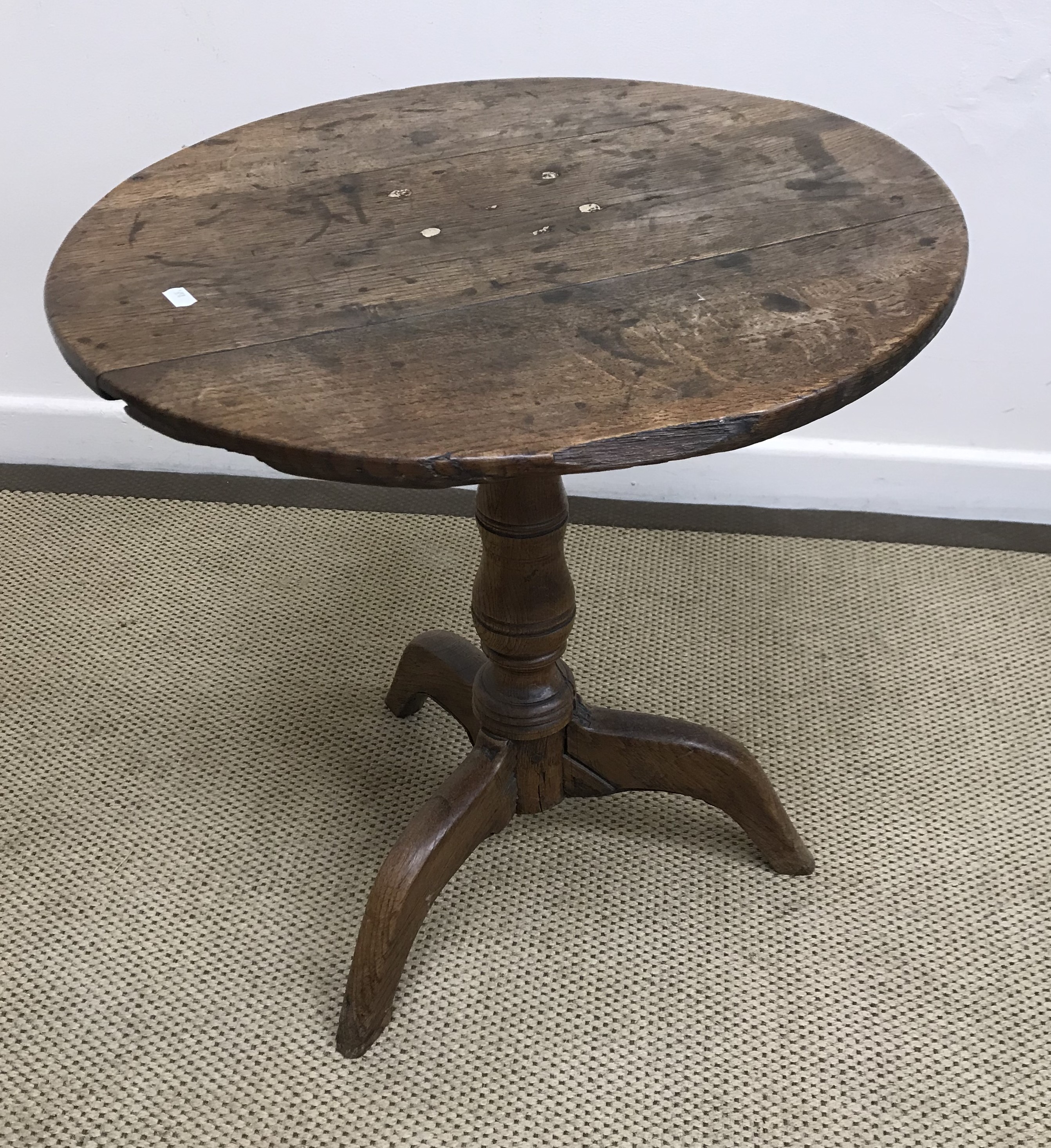 A 19th Century oak tea table, - Image 2 of 3