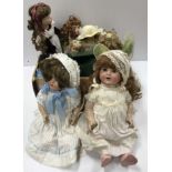 An early 20th Century Schutzemister & Quendt bisque headed doll, stamped "201" to the back of head,