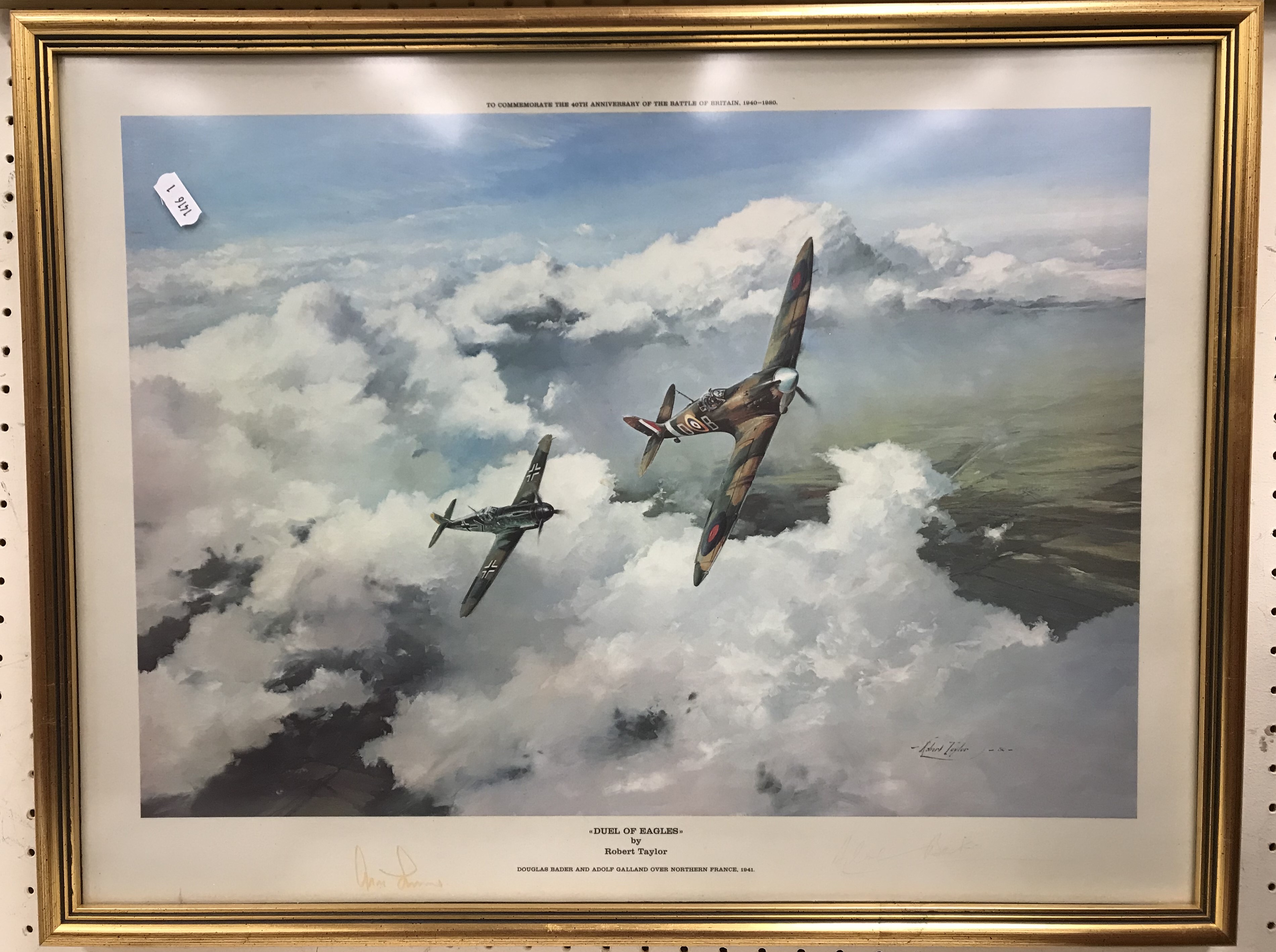AFTER ROBERT TAYLOR "Memorial flight" colour print, signed by Robert Taylor, Johnnie Johnson CB, - Image 14 of 16