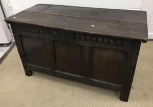 A 17th Century oak coffer,