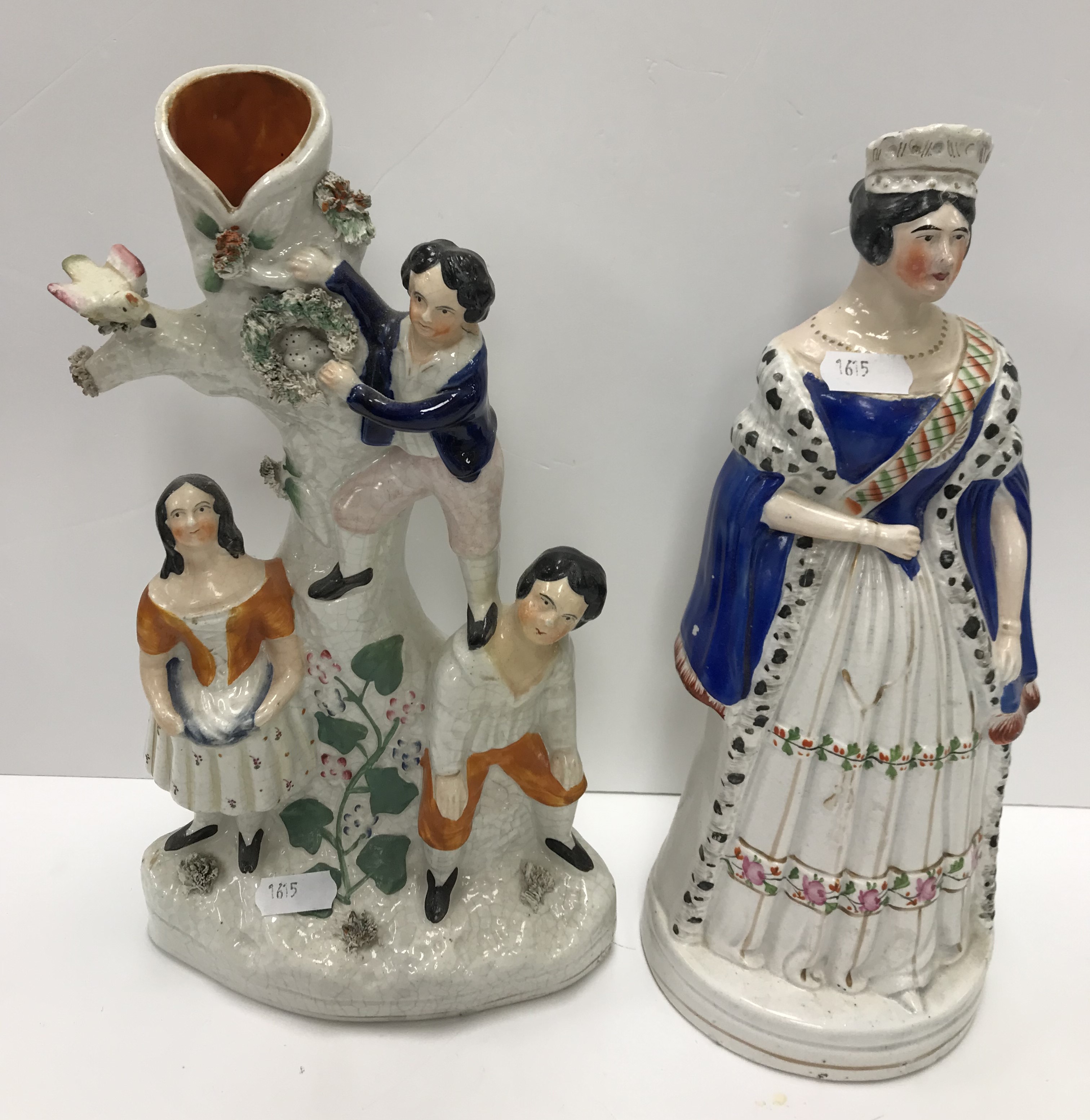 A collection of ten 19th Century Staffordshire figures including Victoria and Albert standing 27. - Image 4 of 133