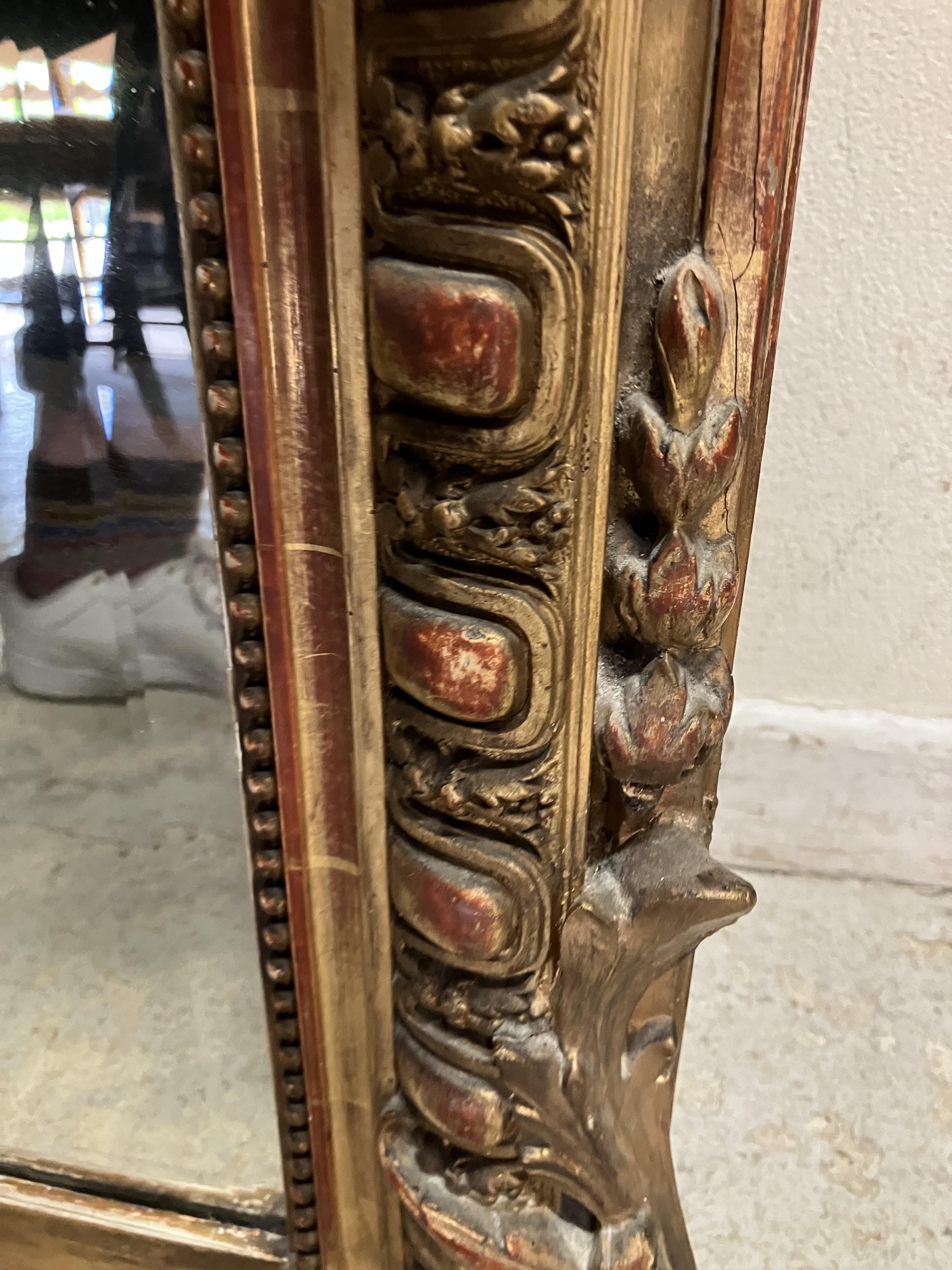 A Victorian carved giltwood and gesso framed over mantel mirror with shell and foliate carved - Image 29 of 50