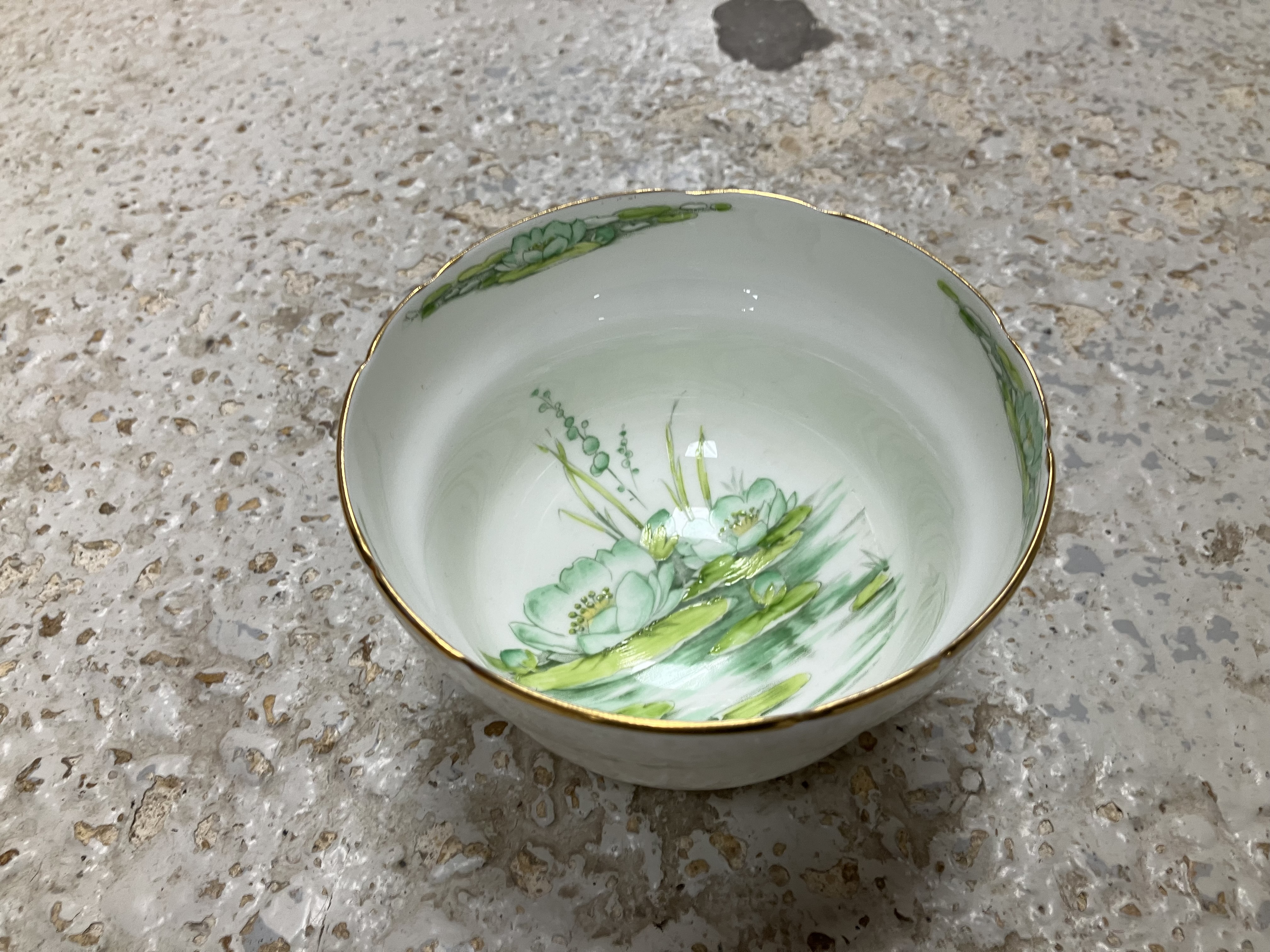 A Royal Paragon part tea set with green water lily decoration together with a Carrol Swan bowl and - Image 35 of 43