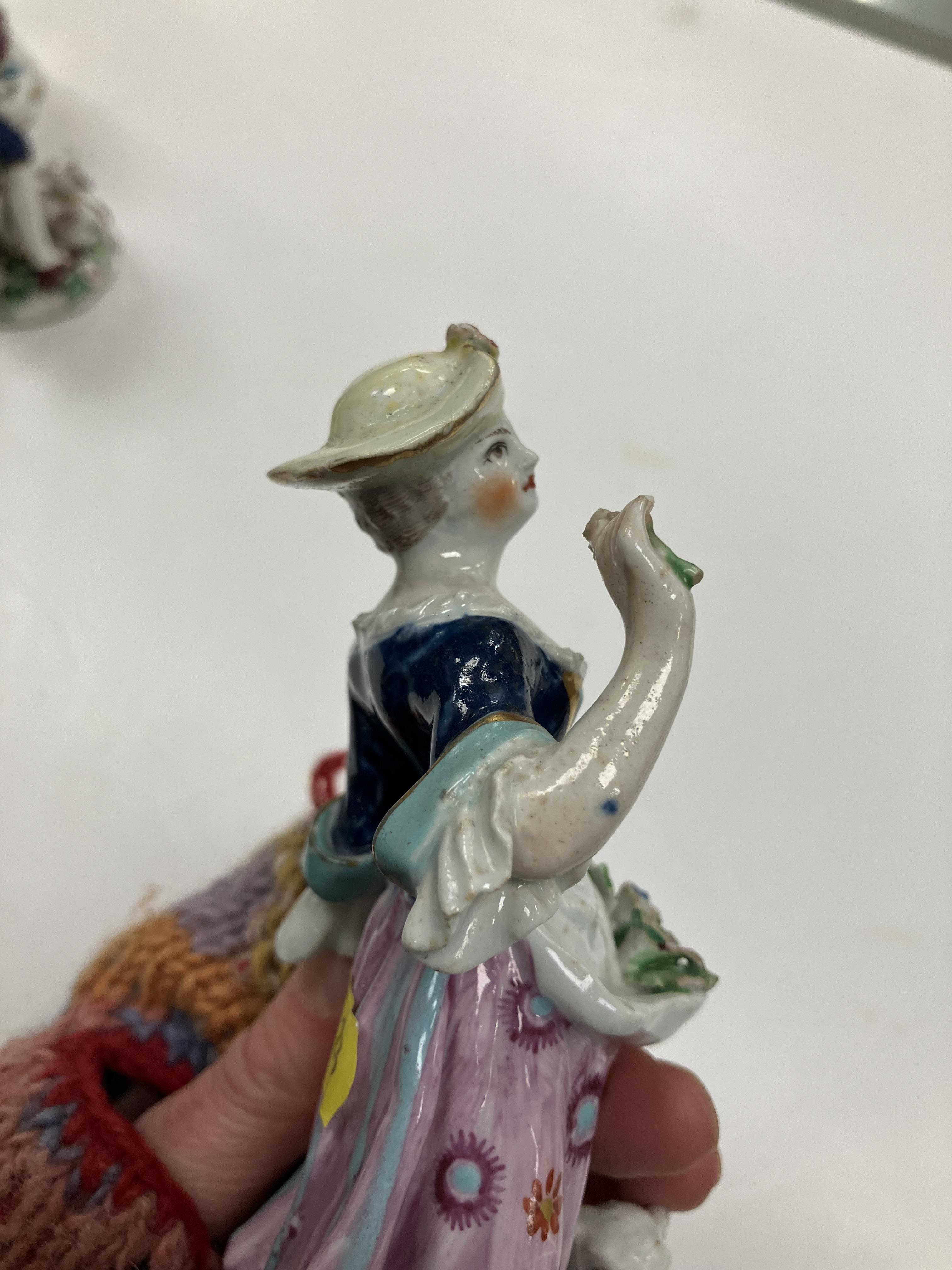 A pair of 18th Century Bow porcelain figures, one of "Shepherd with lamb and flute", - Image 7 of 74
