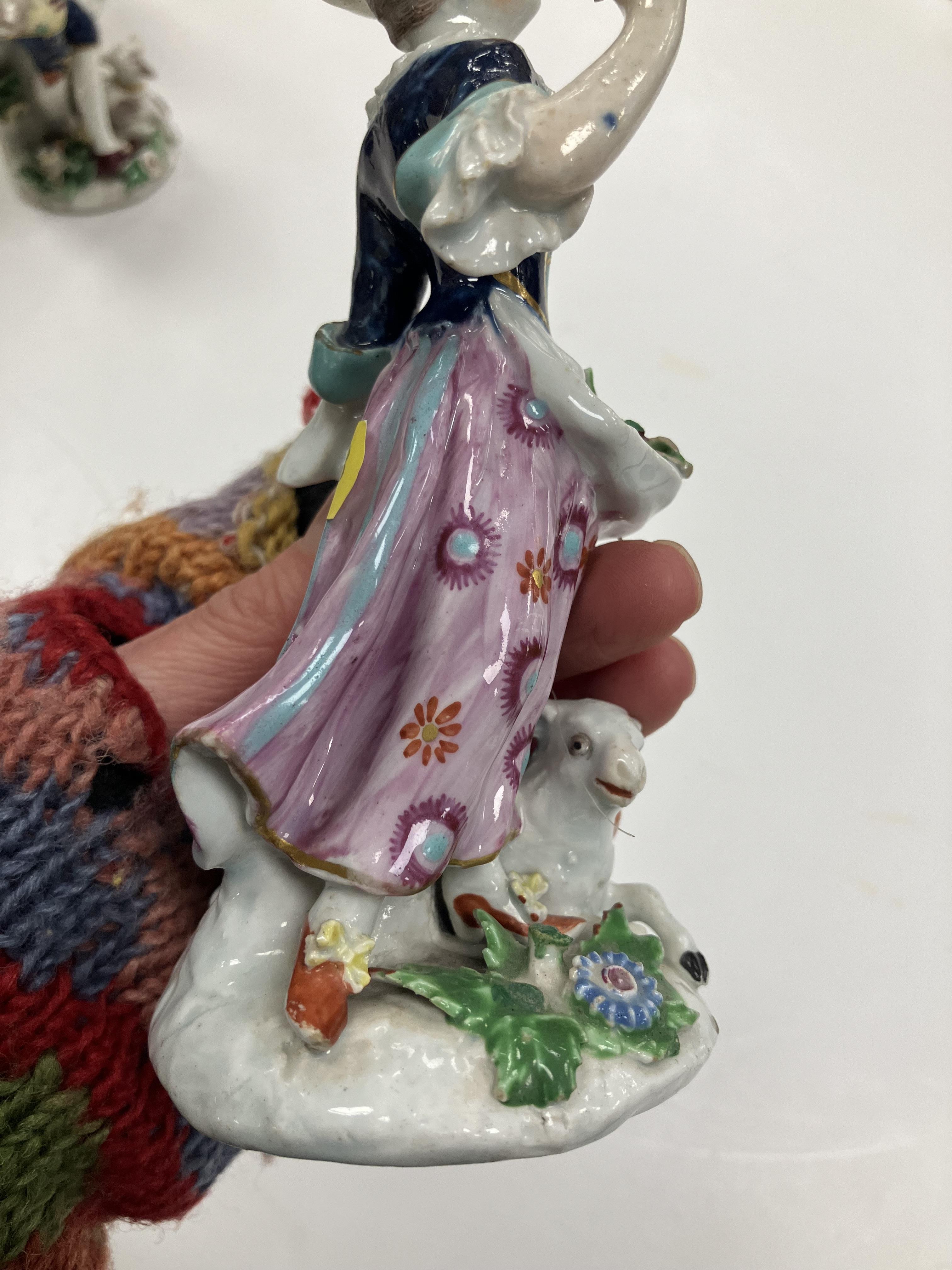 A pair of 18th Century Bow porcelain figures, one of "Shepherd with lamb and flute", - Image 6 of 74