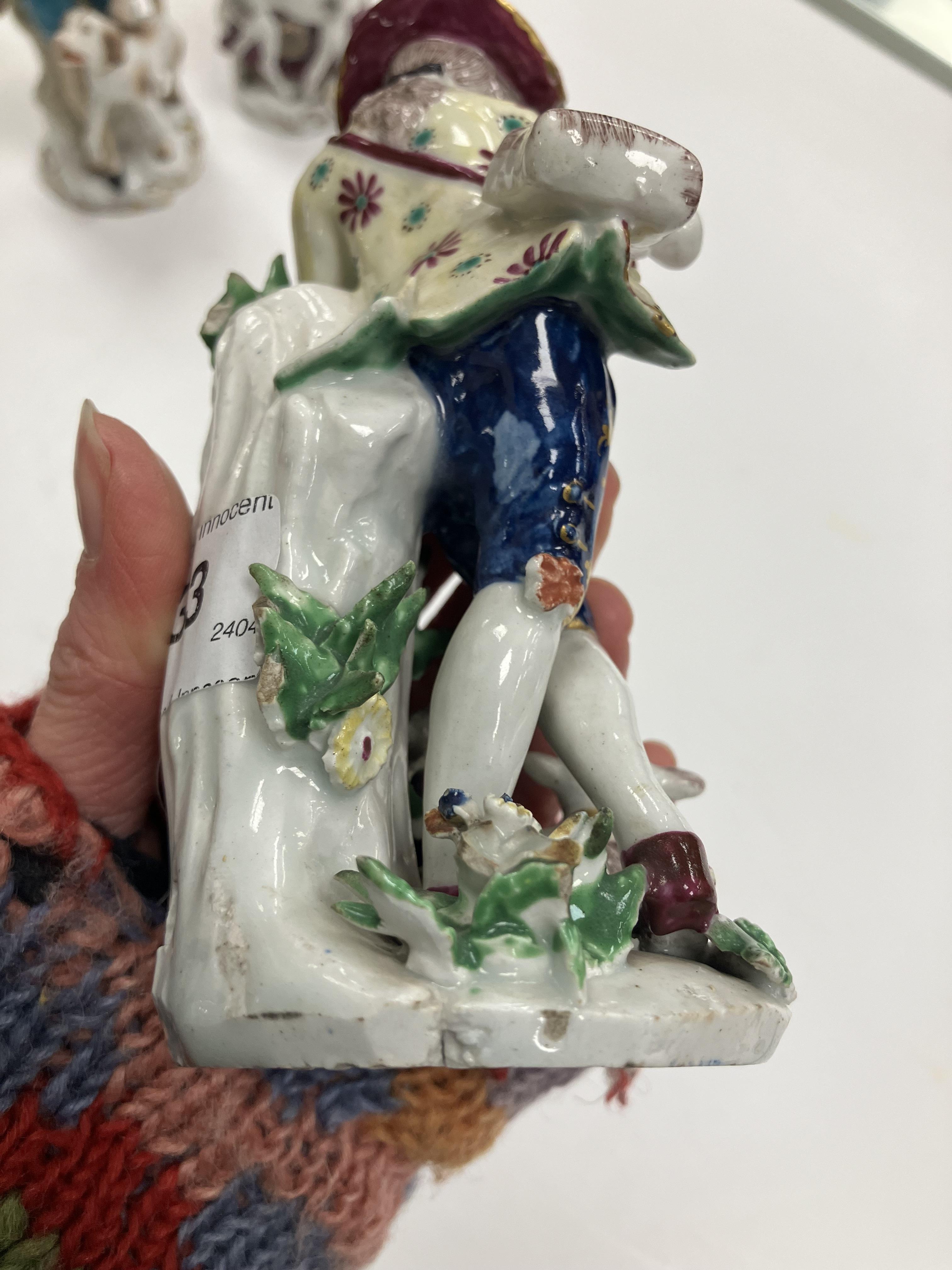 A pair of 18th Century Bow porcelain figures, one of "Shepherd with lamb and flute", - Image 26 of 74