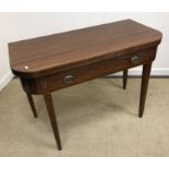 A 19th Century mahogany fold-over tea table,