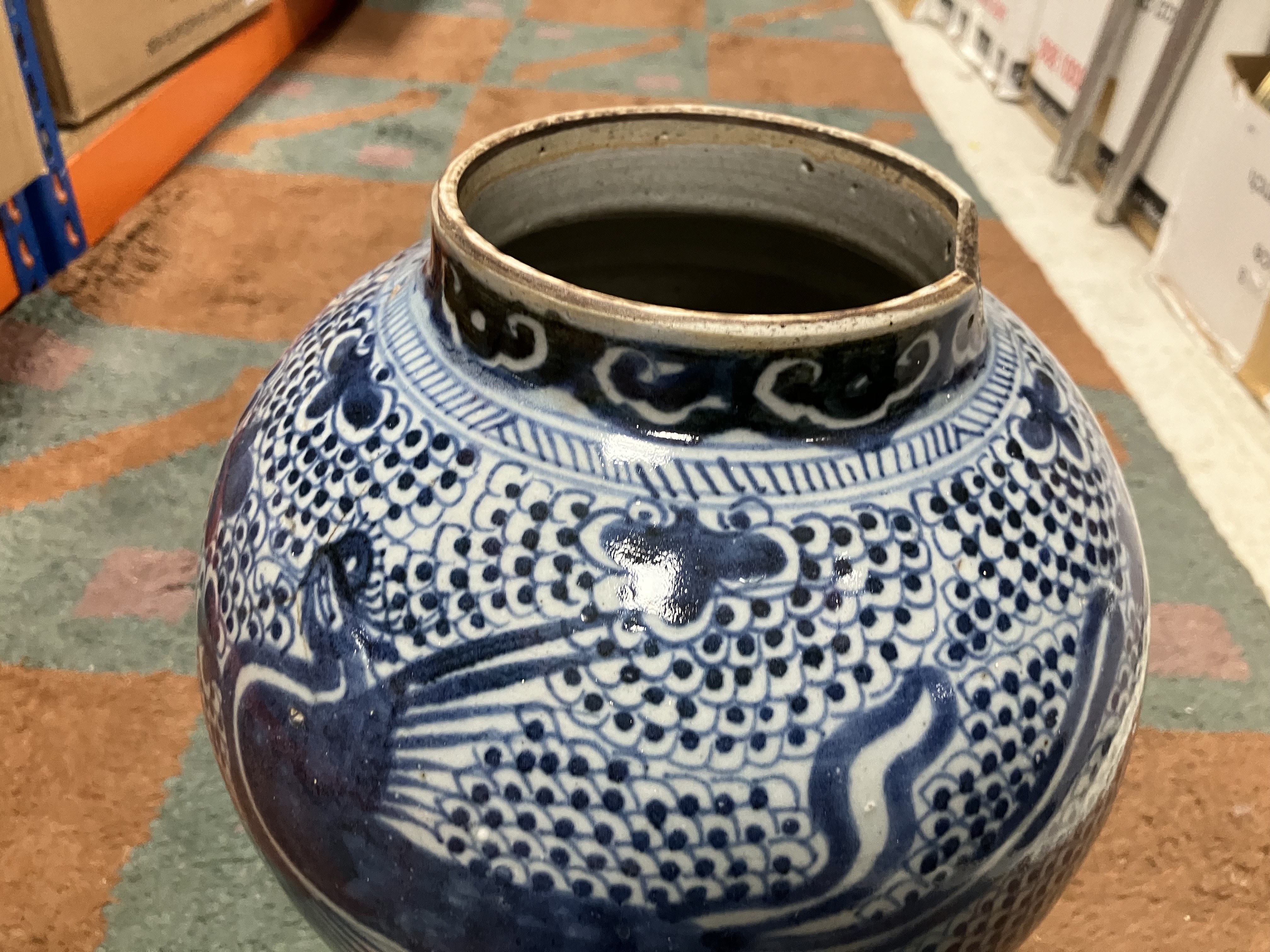 An 18th Century Chinese blue and white baluster shaped vase and cover, - Image 26 of 43