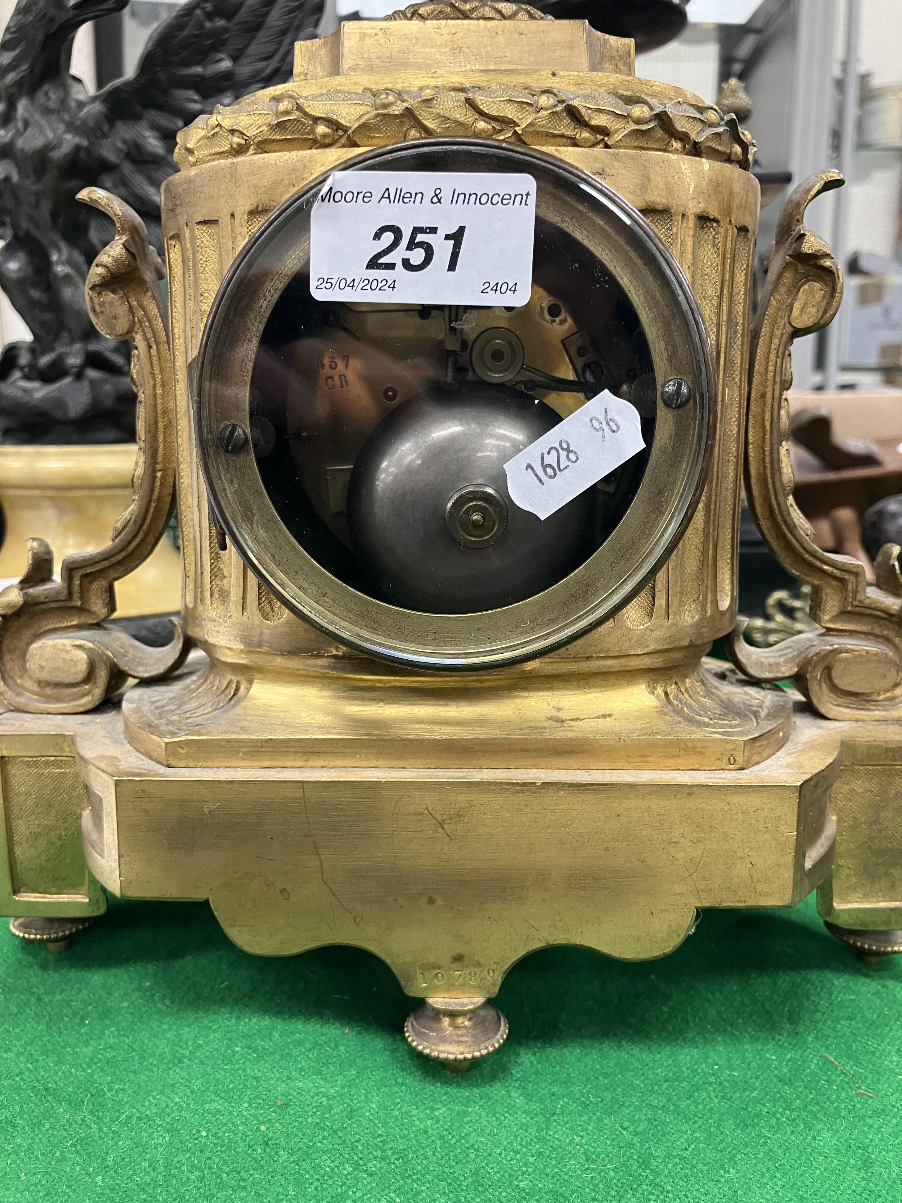 A 19th Century French gilt brass cased mantel clock, - Image 14 of 34