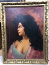 F GIGONTE (MID 20TH CENTURY SCHOOL) "Gypsy girl", oil on canvas, signed lower right,