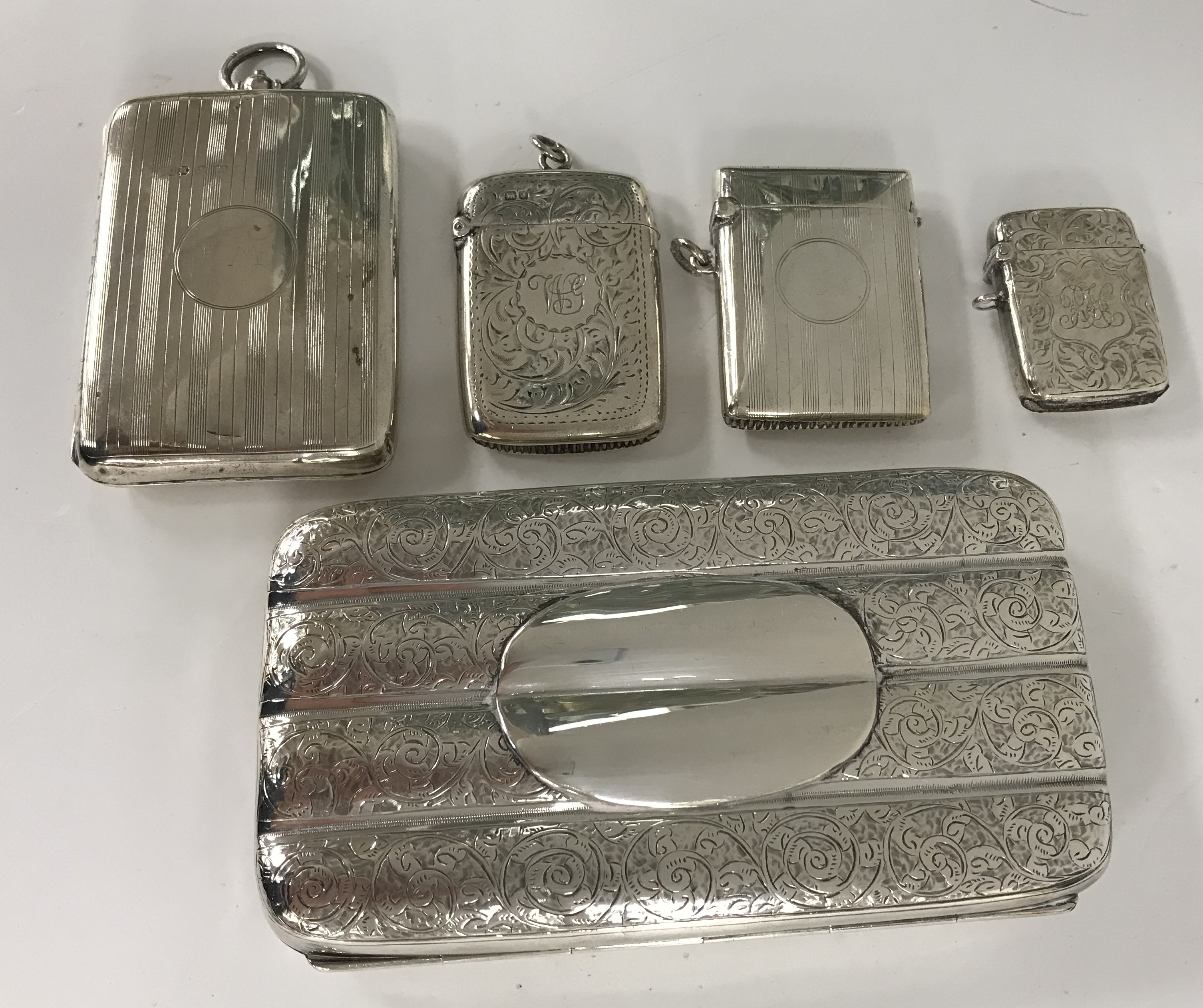 A collection of silver comprising a silver cigar case (by Henry Charles Freeman, Chester 1889), - Image 2 of 2