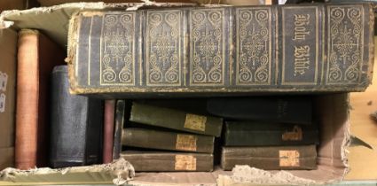 A box of assorted books to include "The Works of Byron", various volumes,