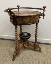 WITHDRAWN A fine circa 1800 Russian oak and marquetry inlaid washstand in the manner of Christian