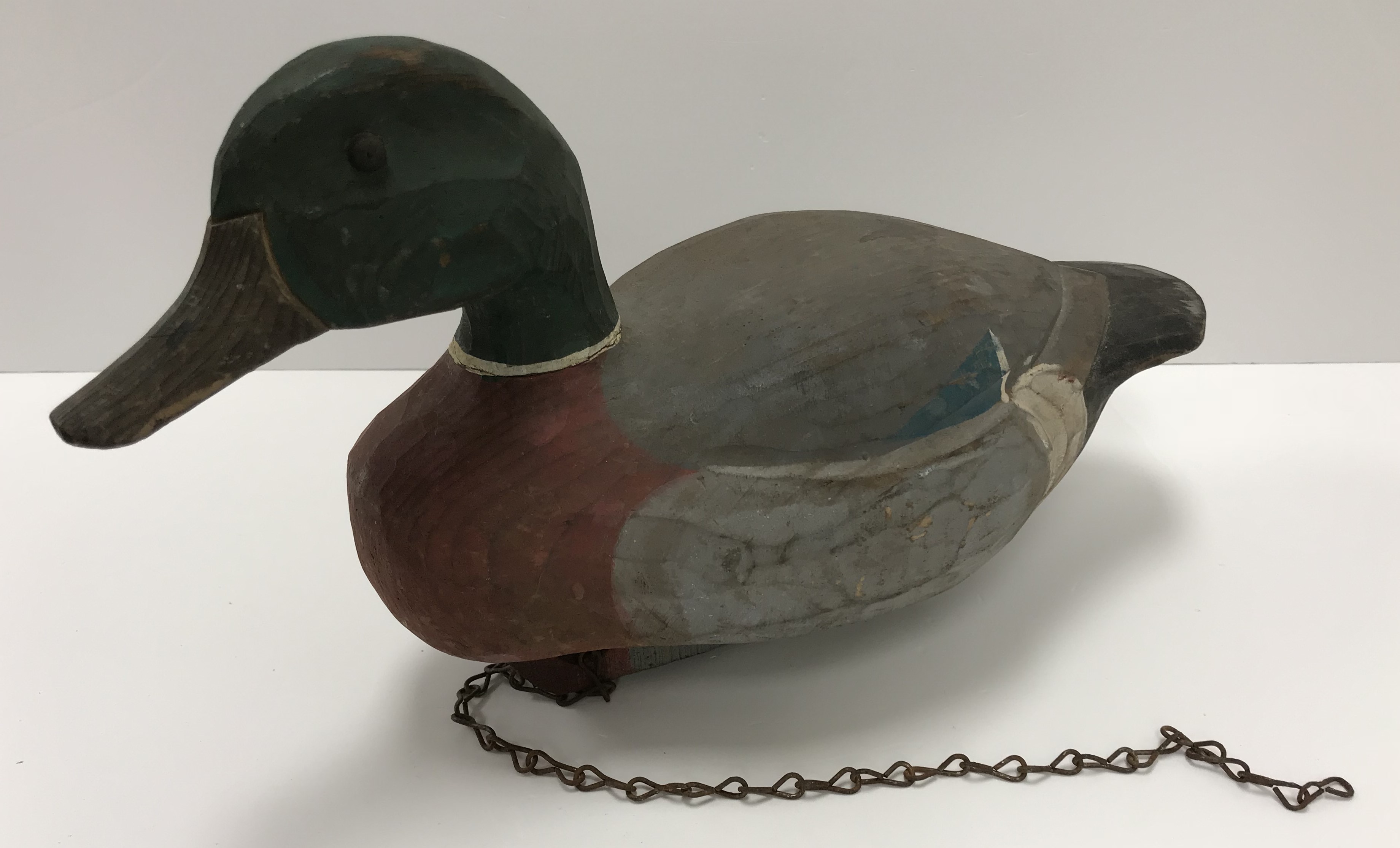 Two vintage painted treenware decoy ducks, one as a mallard drake, - Image 4 of 4