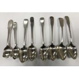 A set of five George III Scottish silver dessert spoons (by Alexander Zeigler,