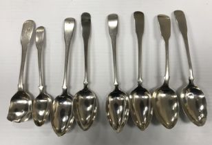 A set of five George III Scottish silver dessert spoons (by Alexander Zeigler,