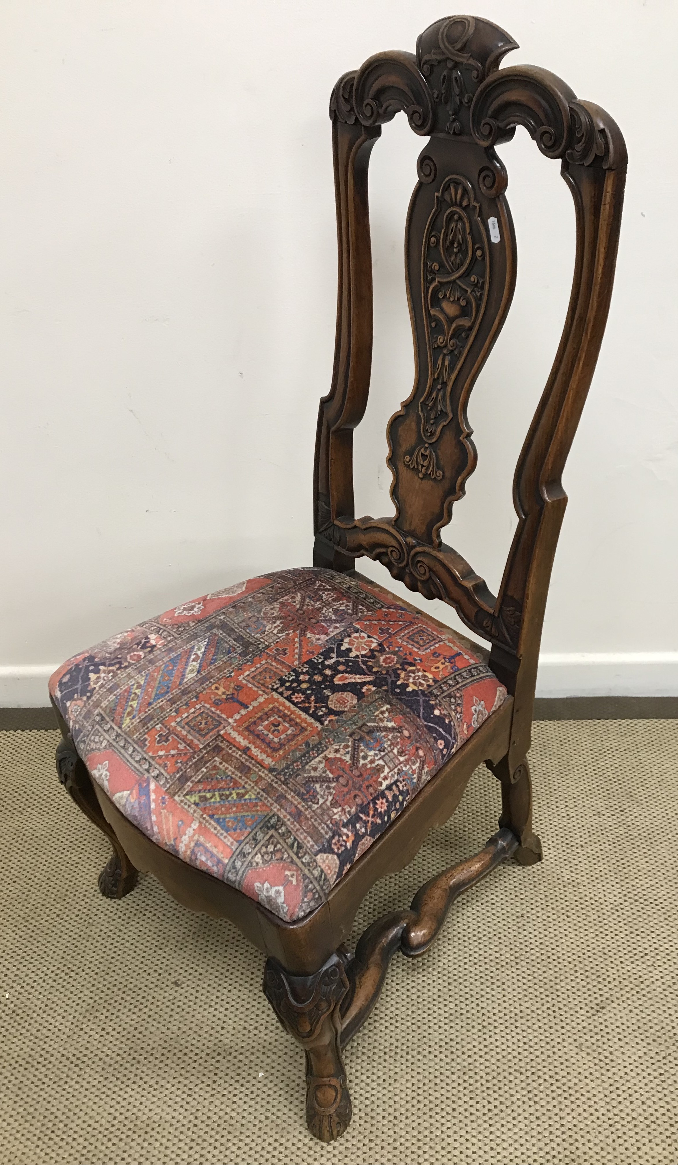 A set of six 19th Century Dutch walnut framed dining chairs in the 18th Century style of Daniel - Image 2 of 2