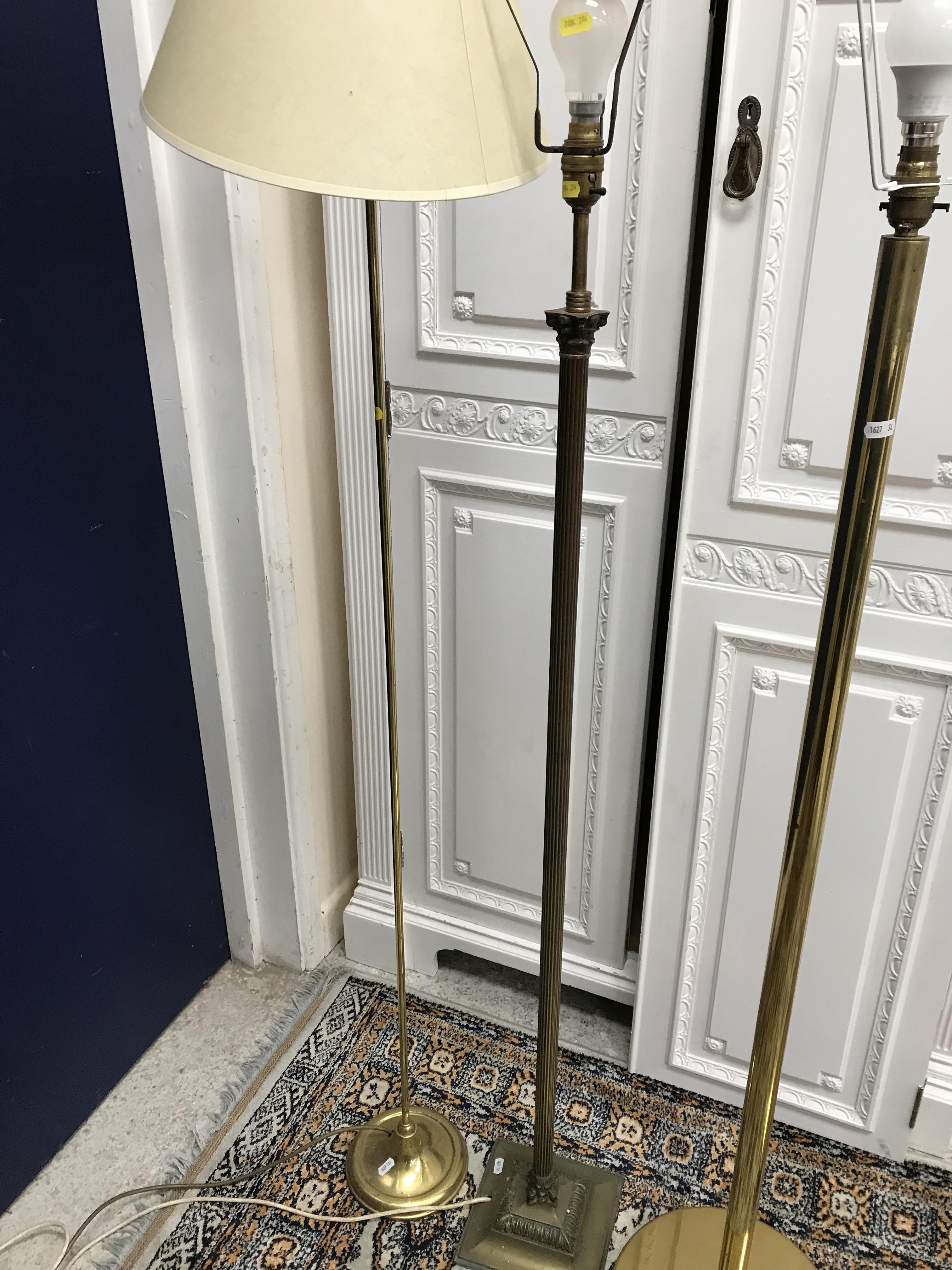 A pair of modern brass standard lamps, - Image 2 of 4