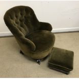 A collection of five various Victorian / 19th Century upholstered chairs including a gold draylon
