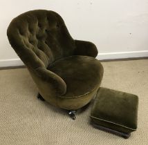 A collection of five various Victorian / 19th Century upholstered chairs including a gold draylon