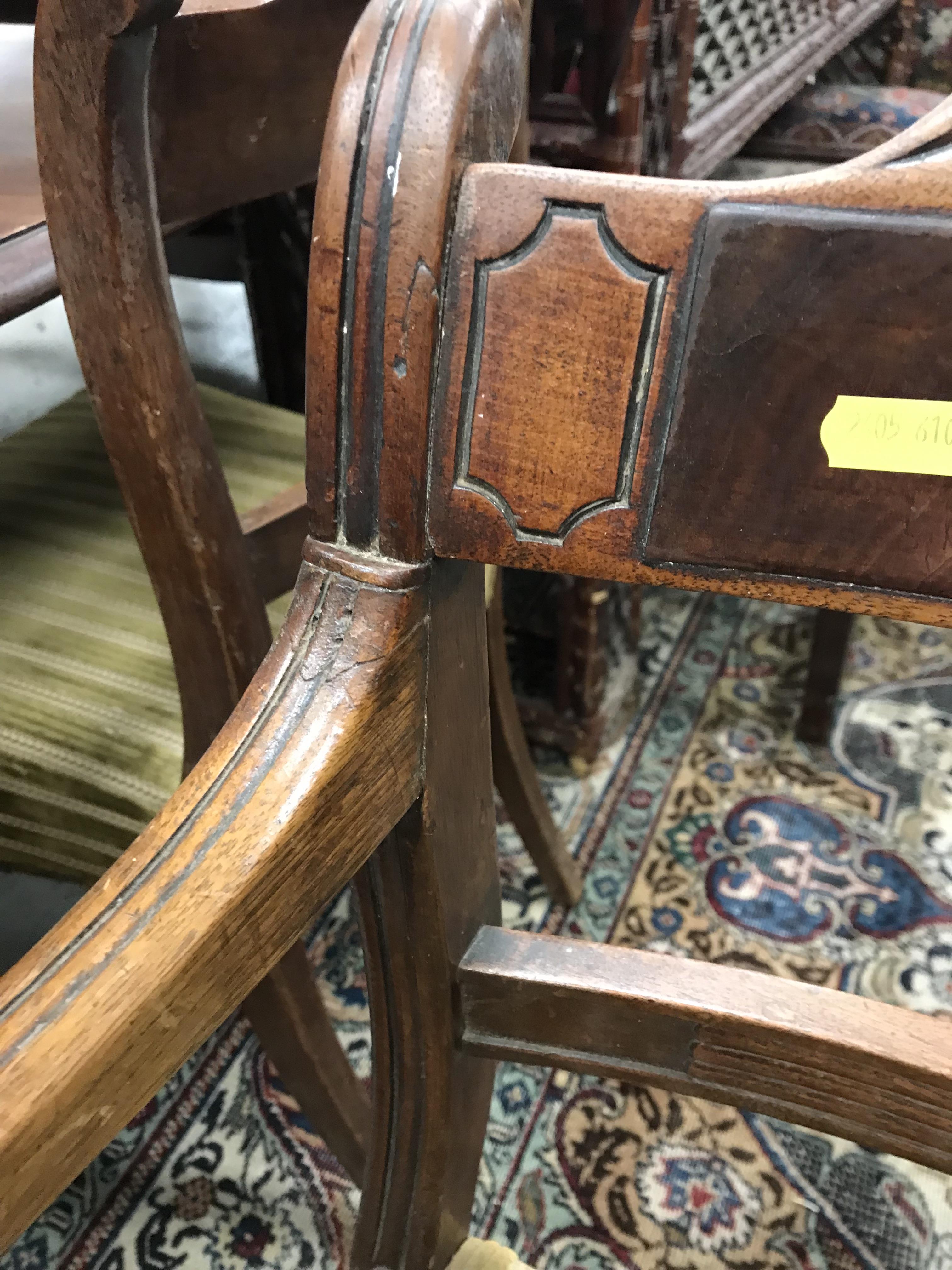 A set of eight 19th Century mahogany bar back dining chairs with upholstered seats on turned and - Image 44 of 76