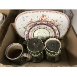 A small box of miscellaneous china,