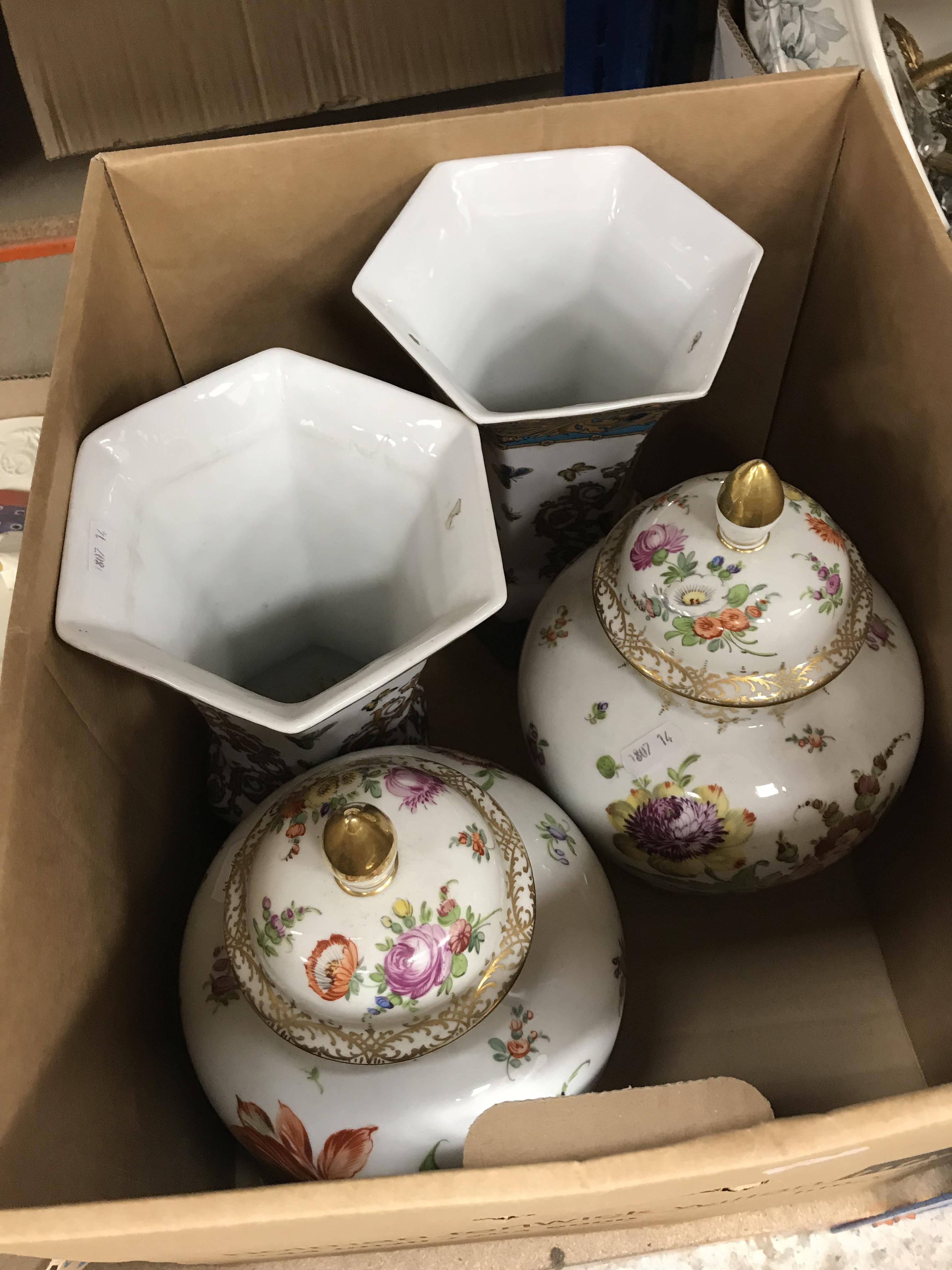 Four boxes of miscellaneous china to include a box of Royal commemorative mugs and a large - Image 5 of 7