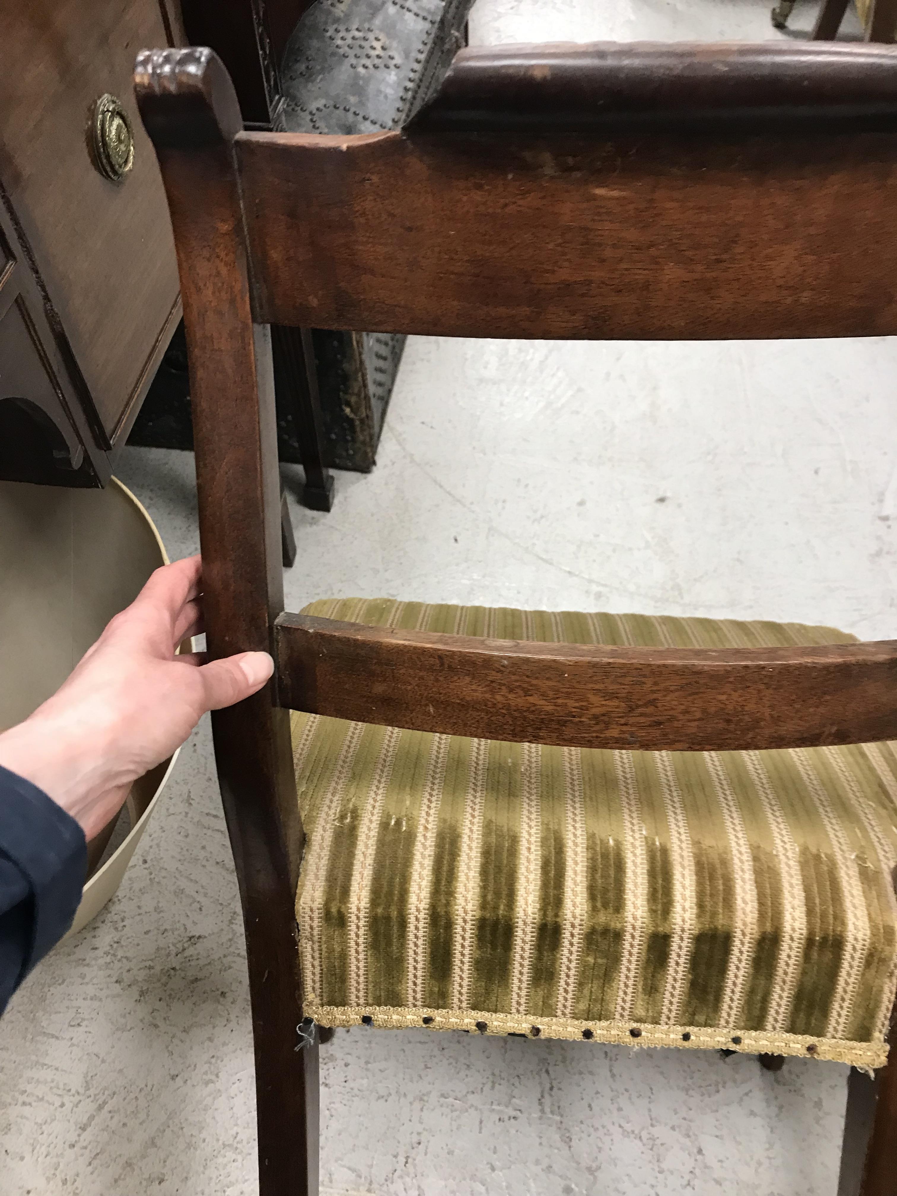 A set of eight 19th Century mahogany bar back dining chairs with upholstered seats on turned and - Image 15 of 76