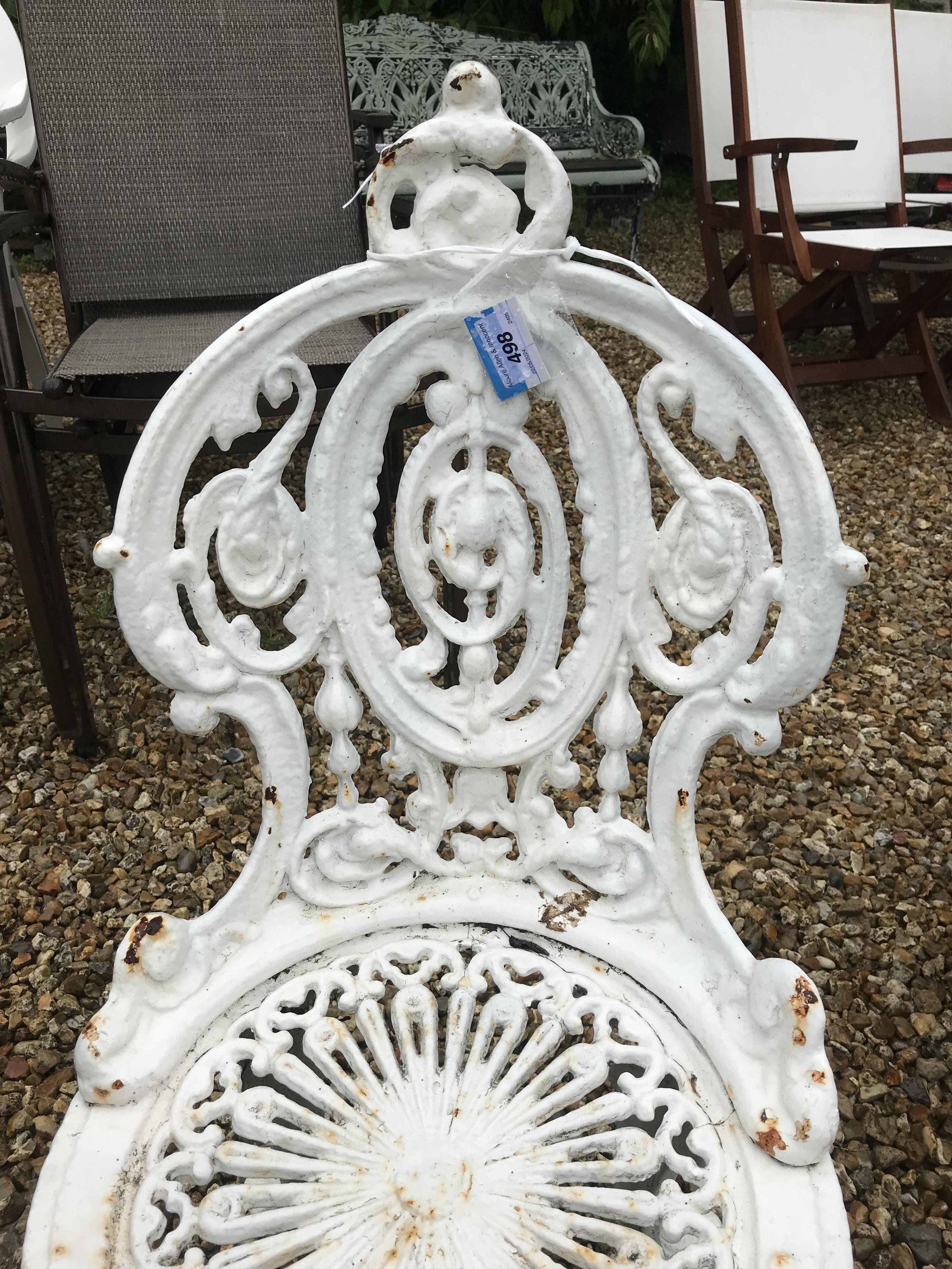 A cast iron Britannia style garden table and two chairs CONDITION REPORTS cRust is - Image 48 of 52